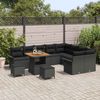 vidaXL Garten-Sofa-Set mit Kissen mit Speicher 12 pcs Schwarz 3364119 Bild 3
