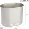 mDesign Mülleimer Abfalleimer Papierkorb 9.5L Metall Mattsilber Oval Bild 2
