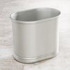 mDesign Mülleimer Abfalleimer Papierkorb 9.5L Metall Mattsilber Oval Bild 3