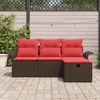vidaXL Gartensofa-set mit Kissen mit Speicher 4 pcs Poly Rattan 3360185 Bild 3