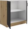 Unterschrank 80 cm Stilo Grau + Eiche Artisan Küchenzeile Küchenblock Küche Bild 2