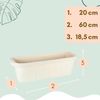 GarPet Balkonkasten 4er Set Blumen Kasten Balkon Geländer Wasserspeicher Rattan Weiß 60 cm Bild 2