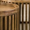 Couchtisch 2er-Set Mangoholz, modern mit Stauraum, rund, Braun, Lamellen Design, Ø 50/65 cm Bild 4