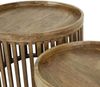 Couchtisch 2er-Set Mangoholz, modern mit Stauraum, rund, Braun, Lamellen Design, Ø 50/65 cm Bild 3