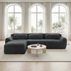 Flieks 3-Sitzer Sofa, L-förmiges Sofa, rahmenlos modular mit Ottoman & 3 Kissen, rutschfester Boden, Plüsch, Grau Bild 2