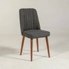 Dmora Stuhl Champi, Stoffsitz, Gepolsterter Stuhl, Sessel mit Armlehnen, 47x46h89 cm, Walnuss und Anthrazit Bild 2