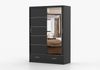 imoebel24 Schwebetürenschrank FLORENCE 150 cm - Schwarz / Schwarz Bild 2
