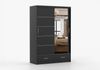 imoebel24 Schwebetürenschrank FLORENCE 150 cm - Schwarz / Schwarz Bild 4