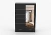 imoebel24 Schwebetürenschrank FLORENCE 150 cm - Schwarz / Schwarz Bild 3