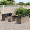 vidaXL Gartensofa-set mit Kissen 10 pcs Grau Poly-Rattan 3363398 Bild 3