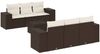 vidaXL 7-tlg. Garten-Sofagarnitur mit Kissen Braun Poly Rattan 3222312 Bild 2