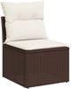 vidaXL 7-tlg. Garten-Sofagarnitur mit Kissen Braun Poly Rattan 3222312 Bild 4