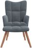 vidaXL Relaxsessel mit Hocker Dunkelgrau Samt [328063] Bild 3