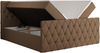 Boxspringbett mit gesteppter Front und Kopfteil, Multipocket-Matratze, zwei Bettkästen - MIREN DUO - 180 x 200 cm - Braun Kunstleder - H4 Bild 4