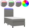 vidaXL Boxspringbett mit Matratze & LED Dunkelgrau 90x200 cm Stoff, Härtegrad: H2 [3135006] Bild 2