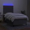 vidaXL Boxspringbett mit Matratze & LED Dunkelgrau 90x200 cm Stoff, Härtegrad: H2 [3135006] Bild 4