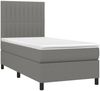vidaXL Boxspringbett mit Matratze & LED Dunkelgrau 90x200 cm Stoff, Härtegrad: H2 [3135006] Bild 3