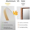 Hopibath Wandspiegel Rund Holz Farben Spiegel Flur Wand mit Alurahmen (Dekospiegel Rundspiegel, 60 50 cm), 5mm HD Spiegel, Sicherheitsfolie Bild 2