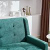LVHOM 2-Sitzer Sofa aus Leinenstoff mit Knopfsteppung, Loveseat mit hochdichter Schaumstoffpolsterung und Massivholzbeinen, Stoffsofa für Wohnzimmer & Büro, bis 260kg, Grün Bild 3