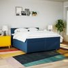 vidaXL Boxspringbett mit Matratze Blau 200x200 cm Stoff 3288294 Bild 4
