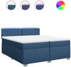 vidaXL Boxspringbett mit Matratze Blau 200x200 cm Stoff 3288294 Bild 2