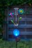 Regenmesser mit LED Solarleuchte für den Garten, Erdspie & Glaskugel (Libelle) Bild 5