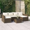 vidaXL Garten Lounge Set 2-TLG. Braun Poly Rattan mit Kissen & Tisch Bild 3