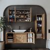 Roomart GUSTO-II-120 Badmöbel Set– 4-teiliges Badezimmermöbel Set - Waschbeckenunterschrank mit Keramikwaschbecken, Spiegelschrank & Hochschrank - H 45 x B 45 x T 120 cm • Eiche Bild 3