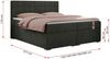 Boxspringbett, Doppelbett, Polsterbett mit Kopfstütze - CARMEN - 180x200cm - Dunkelgrau Stoff - H4 Bild 5