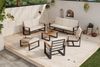 Merax Garten lounge set 6-tlg, Gartenmöbelset mit Tischen, Gartensofa mit Kissen, Balkonmöbel Set 8 Personen, Gartengarnitur Sitzgruppe Terasse, beige Bild 3