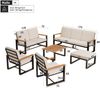 Merax Garten lounge set 6-tlg, Gartenmöbelset mit Tischen, Gartensofa mit Kissen, Balkonmöbel Set 8 Personen, Gartengarnitur Sitzgruppe Terasse, beige Bild 4