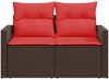 vidaXL Gartensofa mit Kissen 2-Sitzer Braun Poly Rattan 366244 Bild 5