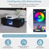 Merax Couchtisch inkl. APP mit 2 Schubladen, Beistelltisch mit Glasplatte, Wohnzimmertisch mit LED, Kaffeetisch Bild 2