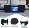 Merax Couchtisch inkl. APP mit 2 Schubladen, Beistelltisch mit Glasplatte, Wohnzimmertisch mit LED, Kaffeetisch Bild 4