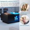 Merax Couchtisch inkl. APP mit 2 Schubladen, Beistelltisch mit Glasplatte, Wohnzimmertisch mit LED, Kaffeetisch Bild 3