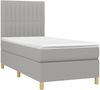 vidaXL Boxspringbett mit Matratze & LED Hellgrau 100x200 cm Stoff 3135573 Bild 3