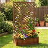 COSTWAY Blumenkasten, Hochbeet mit Rankgitter, Rankhilfe für Kletterpflanzen Bild 3