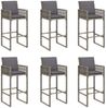 vidaXL 7-tlg. Gartenbar-Set mit Kissen Grau Poly Rattan Akazie 3328904 Bild 4
