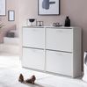 Wohnling Schuhschrank Holz Weiß 4 Fächer Bild 3