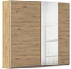 rauch Kleiderschrank; Schwebetürenschrank KRONACH, 2-türig, 1 Spiegeltüre, Eiche Artisan, 218x210x59xcm Bild 3