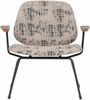 Sessel Aure aus Chenille-Stoff, modern skandinavisch mit Armlehnen, beige schwarz, bequem gepolstert Bild 2