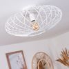 hofstein Deckenleuchte »Pieris« runde Deckenlampe aus Metall in Weiß, ohne Leuchtmittel, Retro-Leuchte mit Lichteffekt durch Gitter-Optik, Ø41cm, E27 Bild 3