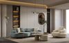 Sitzgruppe/Sofa Set - Wohnzimmergarnitur "Redbud" 3+2+1 + Hocker-Beige/Blau Bild 3