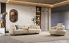 Sitzgruppe/Sofa Set - Wohnzimmergarnitur "Redbud" 3+2+1 + Hocker-Beige/Blau Bild 4