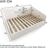 Merax Doppelbett 140x190 cm, Holzbett, Hydraulisches Tagesbett, Kinderbett, Jugendbett, mit 2 Ablagen, großem Stauraum & USB/Type-C-Ladestation, Lattenrost inkl, Weiß Bild 4