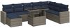 vidaXL 9-tlg. Garten-Sofagarnitur mit Kissen Grau Poly Rattan Akazie 3326372 Bild 2