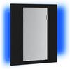 vidaXL LED Badezimmerspiegelschrank Eiche Schwarz 40x12x45 cm Holzwerkstoff 862549 Bild 4