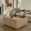FABATO Couchtisch eckig höhenverstellbar mit verstecktem Staufach Landhaus-Design (1-St), für Wohnzimmer & Home Office Bild 3