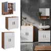 Badmöbel-Set Irma Weiß Hochglanz/Goldkraft Eiche 3 Teile, mit Unterschrank 60 cm Vicco Bild 2