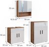 Badmöbel-Set Irma Weiß Hochglanz/Goldkraft Eiche 3 Teile, mit Unterschrank 60 cm Vicco Bild 3
